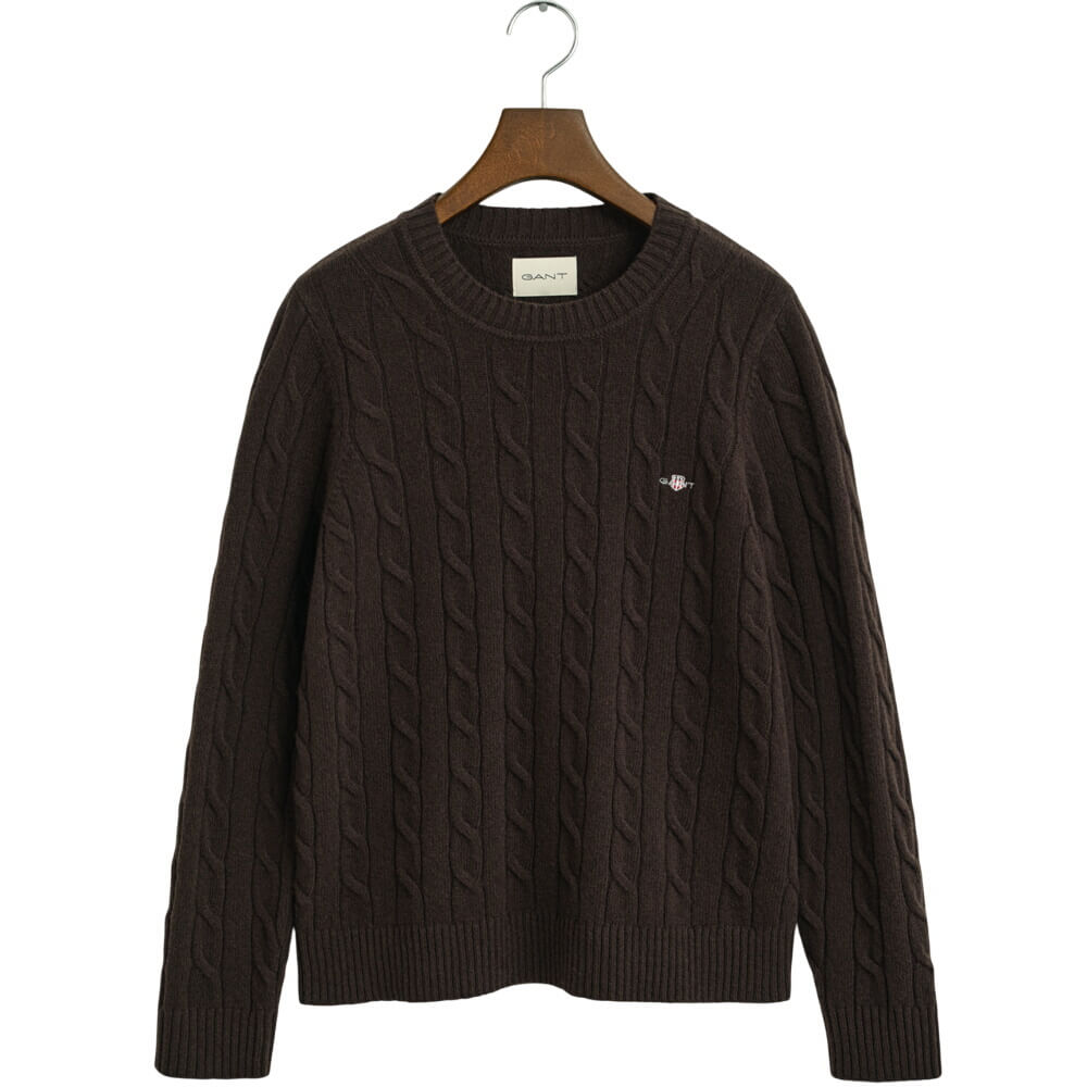 Gant Lambswool Cable Knit Crew Neck Sweater